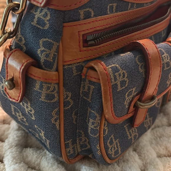 Dooney & Bourke small Logo Signature handbag denim & leather - Picture 8 of 14